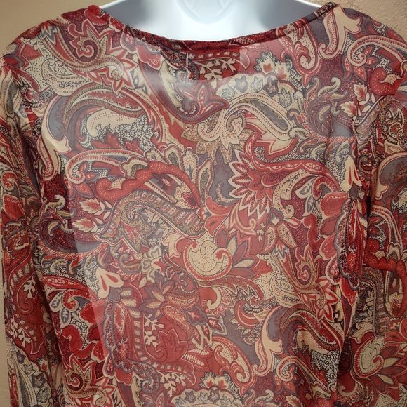Zoey & Beth Paisley Blouse Size L - Picture 5 of 11